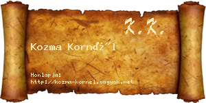 Kozma Kornél névjegykártya