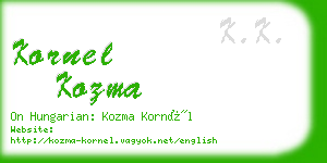 kornel kozma business card